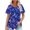 Multicolor, variant on Floral Printed Tops For Women Cute Summer Vacation Tops For Women 100 Percent Cotton V Neck T Shirts Women Plus Size Plus Size Blouses For Women 3X 3/4 Sleeve
