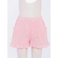 thumbnail image 3 of Haitryli Kids Girls Summer Casual Beach Shorts Solid Color Ruffled Hem Elastic Waist Lightweight Shorts Bottoms Pink 3-4, 3 of 7