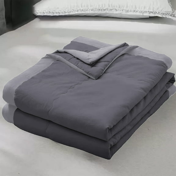 Tunhigl Twin 100% Cotton Summer Cooling Blanket Breathable Machine Washable Lightweight for Hot Sleepers Sensitive Skin All-Season Queen Size Bed Blanket Dark Gray