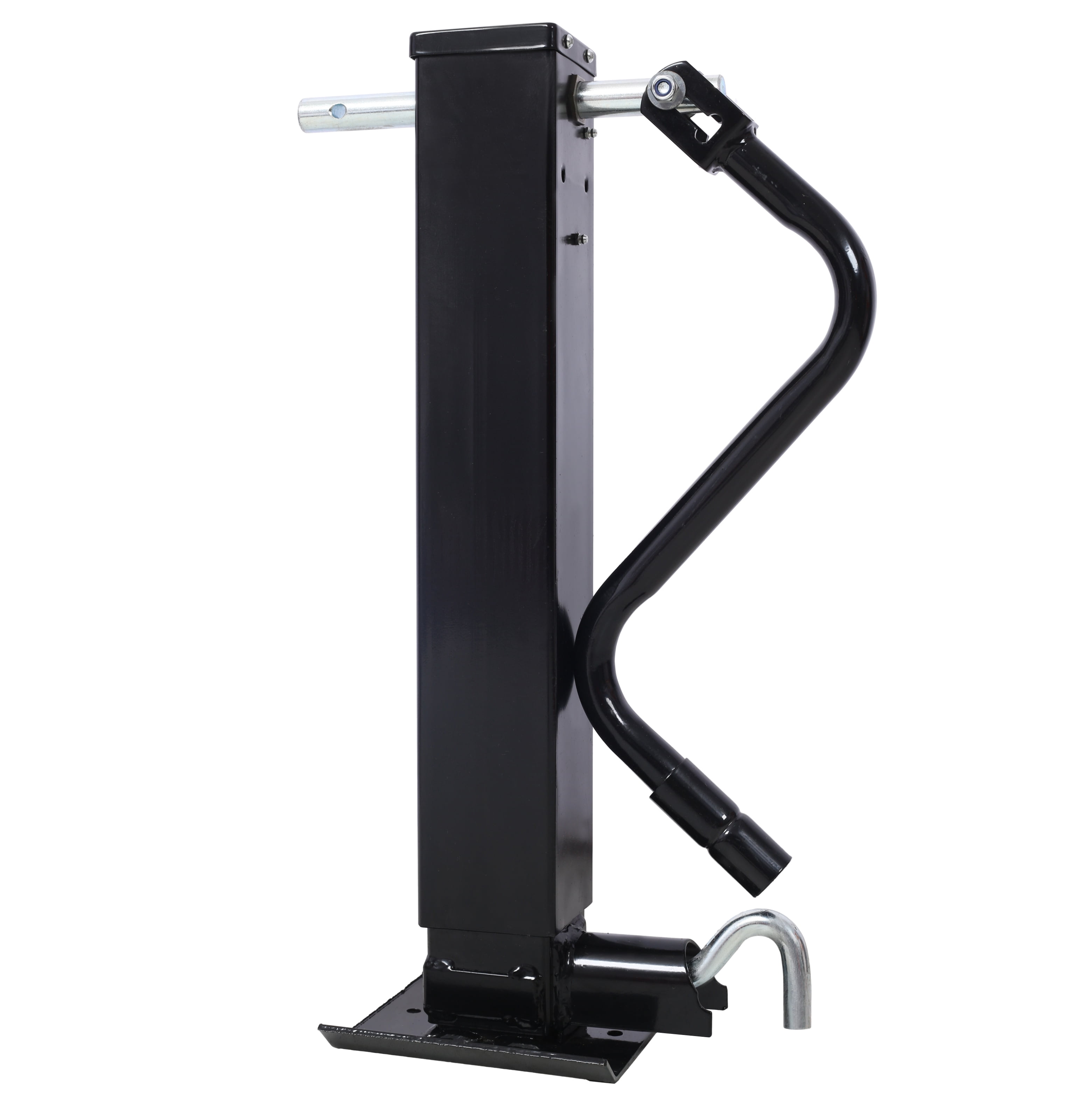 Weld On Trailer Jack, 12,000 lbs. Capacity, Sidewind Crank, No Mount Square Jack Tube,26 Inch Travel, Heavy-Duty Square Tube