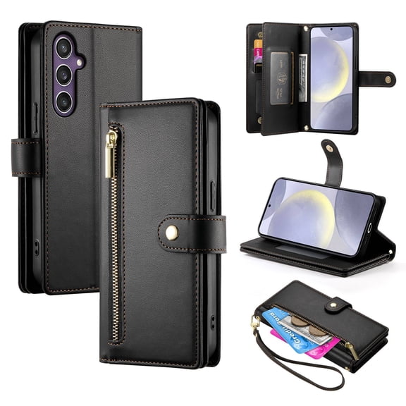 ETFAST Wallet Leather Phone Case For Samsung Galaxy S23 Ultra S23Plus S23FE Multi Card Zipper Phone case