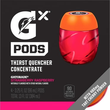 Gatorade Gx Sports Drink Mix Concentrate Pods, Strawberry Raspberry, 4 Count Pods