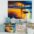 thumbnail image 2 of Designart 'Little Boat By Lighthouse During Evening Glow' Nautical & Coastal Framed Canvas Wall Art Print, 2 of 5
