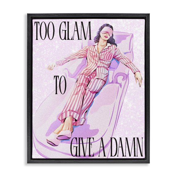 Stupell Industries Contemporary Too Glam To Care Black Floating Frame Canvas Art, 17 x 21, by Ziwei Li