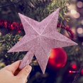 thumbnail image 4 of 2 x Estrellas de purpurina para árbol de Navidad-20cm-Decoración árbol de Navidad-rosa, 4 of 5