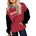 thumbnail image 1 of FAOWME Child Long Sleeve Color Matching Printed Letters Hooded Sweatshirts Pullover Tops Red 4-5 Years, 1 of 4