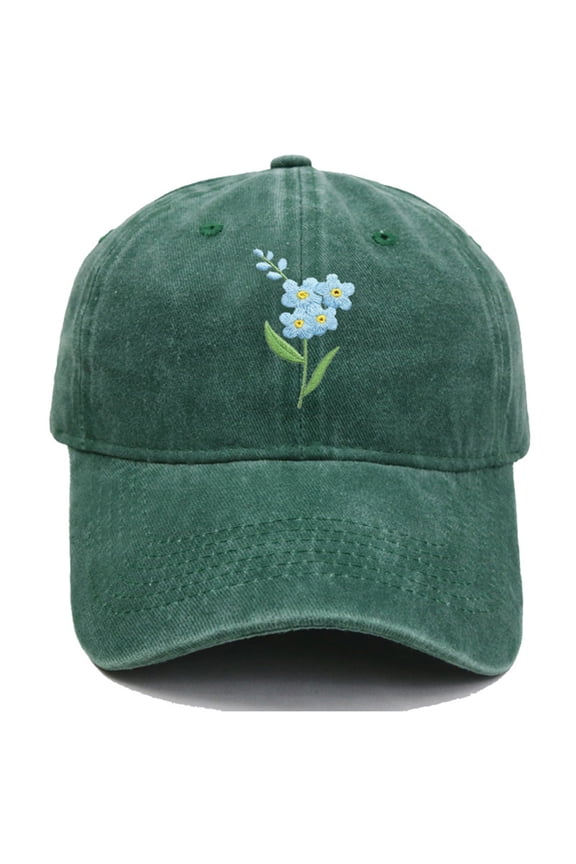 Baseball Caps for Women Hand Embroidered Flower Design Trucket Hat Summer Spring Fashion Clothing Accessories