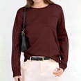thumbnail image 6 of Eltusu Women Knitting Cotton Sweaters, Pullover Crewneck Warm Long Sleeve Winter Tops Red Size 2XL, 6 of 7