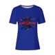 thumbnail image 4 of Tops de Ajuste Suelto para las Mujeres Sudadera Casual Impresa Manga Corta Cuello Redondo Superior, Poliéster, 4 of 4