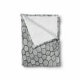 thumbnail image 2 of Geometric Soft Flannel Fleece Blanket, Hand-Drawn Sketch Deformed Hexagon Shapes Inspired from Honeycomb Structure, Cozy Plush for Indoor and Outdoor Use, 50" x 60", Black and White, by Ambesonne, 2 of 6