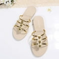 thumbnail image 7 of Anuirheih Slip on Sandals Women,Womens Summer Fashion Slippers Pearl Decorate Pinch Toe Design Sandals(Gold), 7 of 7