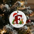 thumbnail image 1 of Adornos personalizados de árbol de Navidad con alfabeto acrílico | Decoración colgante de 26 letras • Colgante navideño • Acento de gorro rojo de Papá Noel • Decoración personalizada personalizada, 1 of 6