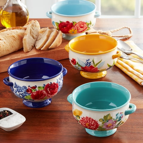 The Pioneer Woman Floral Medley 20-Ounce Soup Bowls, 4-Pack - Walmart