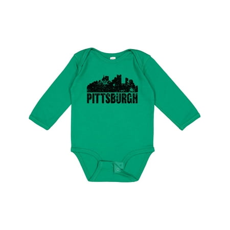

Inktastic Pittsburgh Skyline Grunge Gift Baby Boy or Baby Girl Long Sleeve Bodysuit