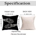 thumbnail image 6 of Halloween Skull Decorative Pillow Covers Cotton Linen Vintage Skeleton Hand Hug You Wicked Scary October 31 Halloween Home Sofa Couch Decor Throw Pillow Cases 18x18 Inch, Black, 6 of 6