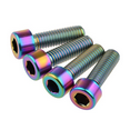 thumbnail image 3 of Wanyifa Titanium Ti M5 x 10 12 16 18 20 23 25 30 35 40 45 50 55 60mm Bicycle Allen Hex Socket Head Screw,M5x25mm,Rainbow,4 Pcs, 3 of 5