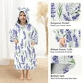thumbnail image 3 of FORMRS Wearable Blanket Hoodie with Sleeves for Kids Cozy Flannel Sweatshirt, Watercolor Lavender Pattern, 3 of 7