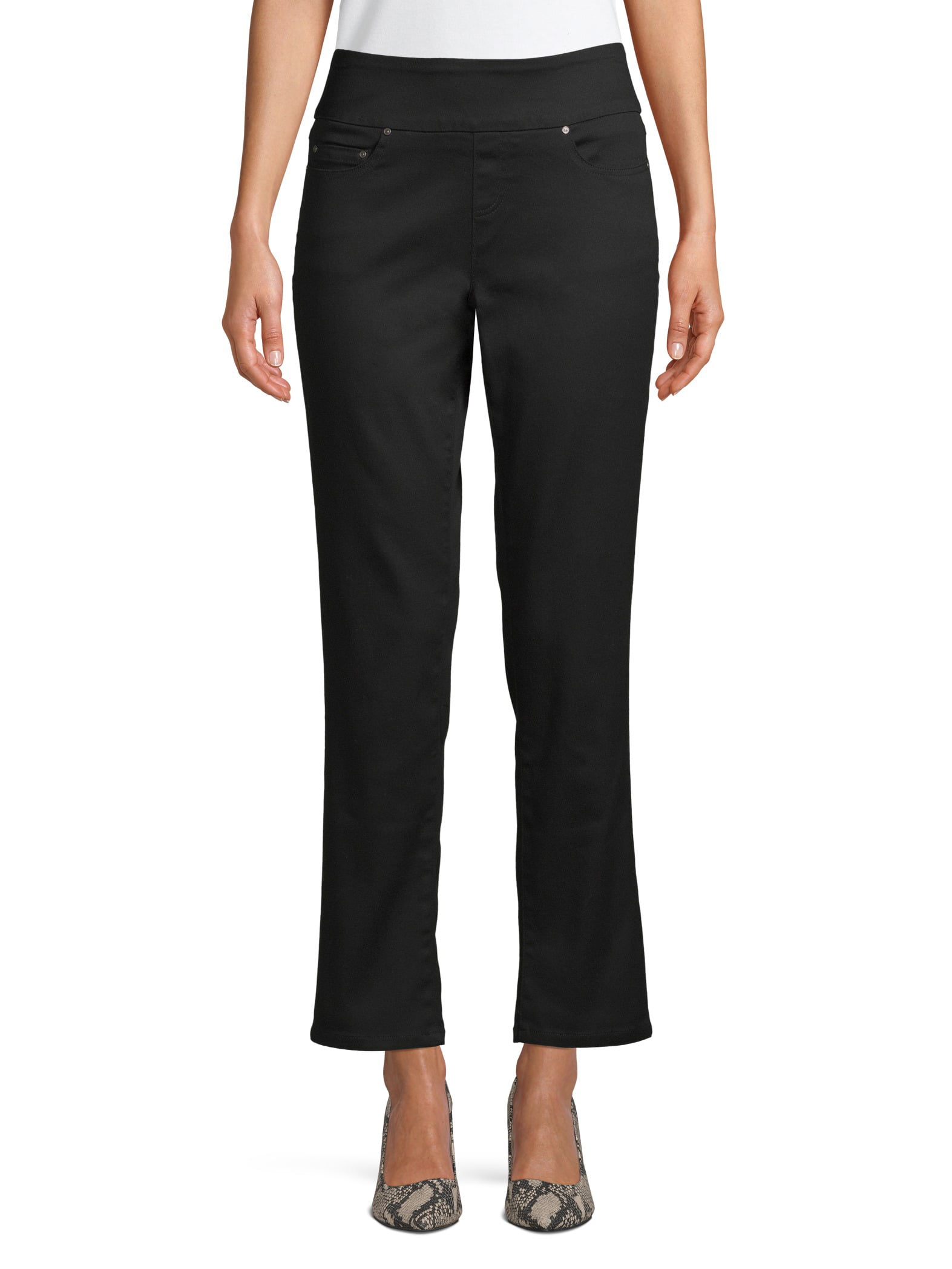 Time and Tru Woven 5 Pocket Pull-On Pant Women's - Walmart.com