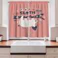 thumbnail image 2 of Ambesonne Funny Sloth Kitchen Curtains, Flowers Leaves Branches, 55"x45", Coral and Multicolor, 2 of 3