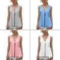 thumbnail image 4 of Hanerdun Women Solid Tank Top Female V Neck Sleeveless Tops Blouse Gray L, 4 of 4