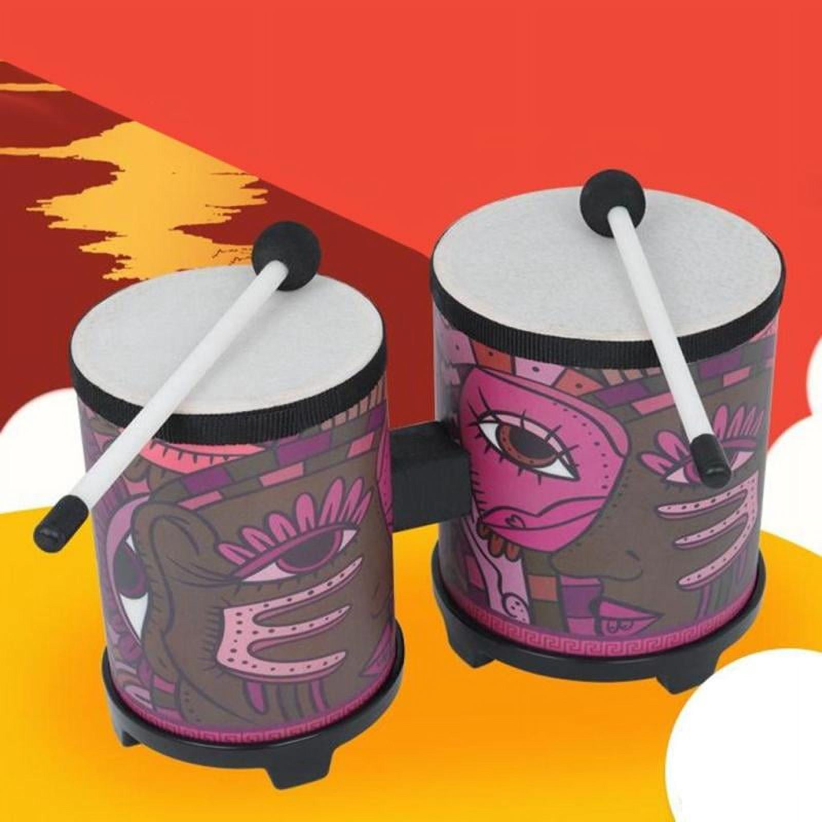 Bongo Drum Set for Adults Kids Beginners - 1 Set 4” and 5” Percussion - Natural Body Shell