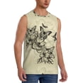 thumbnail image 2 of Pofeuu Vintage Floral Print Men's Muscle T-Shirt, Sleeveless, Muscle Tank, Classic Muscle Tee Top For Men Casual Sleeveless Muscle T-Shirt Trendy Clothes-Small, 2 of 7