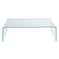 Topbuy Glass Coffee Table Modern Clear Tempered Glass Coffee Table for Living Room