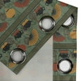 thumbnail image 4 of Ambesonne Tea Party Grommet Curtain, Chinese Vibes Print Boho, 50" x 72", Reseda Green and Marigold, 4 of 6