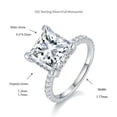 thumbnail image 3 of 5ct 18K Gold Princess Cut Moissanite Engagement Rings for Women D Color VVS1 Moissanite Rings Jewelry S925 Sterling Silver Women Diamond Rings with Certificate, 3 of 9