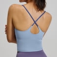 thumbnail image 4 of FNFYFH Workout Tank Tops for Women Backless Longline Sports Bras Spaghetti Straps Cross Back Padded Yoga Top, 4 of 8