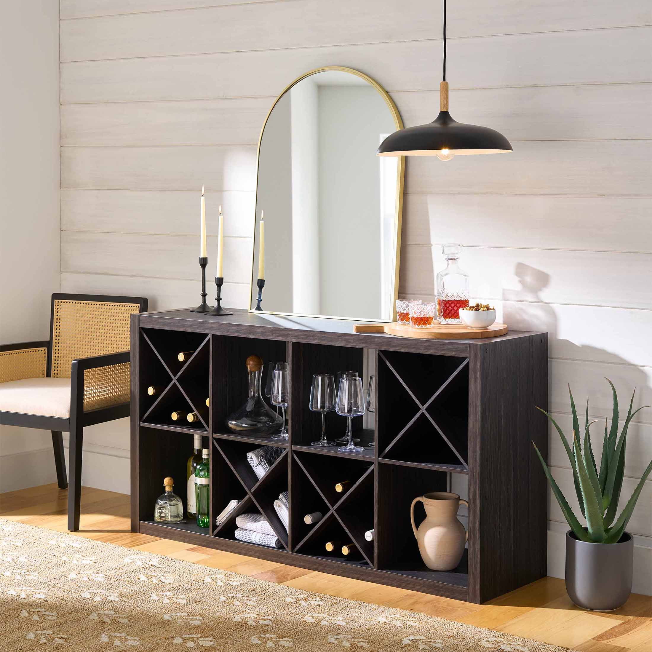 Better Homes & Gardens X Shelf Insert for Cube Organizers, Tobacco Oak