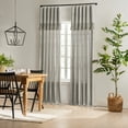 thumbnail image 4 of Drop Cloth Macrame Solid Cotton Light Filtering Ring Top Curtain Panel with Fringe Valance, Grey, 50 x 63, 4 of 10