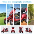 thumbnail image 5 of QEEKA Heavy-Duty 4 Wheel Mobility Scooter, 500 Lbs Capacity, 3-Speed Control, 35-40 Miles Long Range Battery, 20° Climbing, Remote Key, Red for Seniors & Adults Travel, 5 of 13