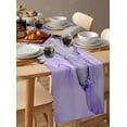 thumbnail image 6 of ERUNPONLY Purple Marble Table Runner - 120 Inch Long Modern Abstract Waves Silvery Farmhouse Cotton and Linen Blended Dress Scarves Farmhouse Table Runner for Kitchen Dining, Coffee Table, 13"x120", 6 of 8
