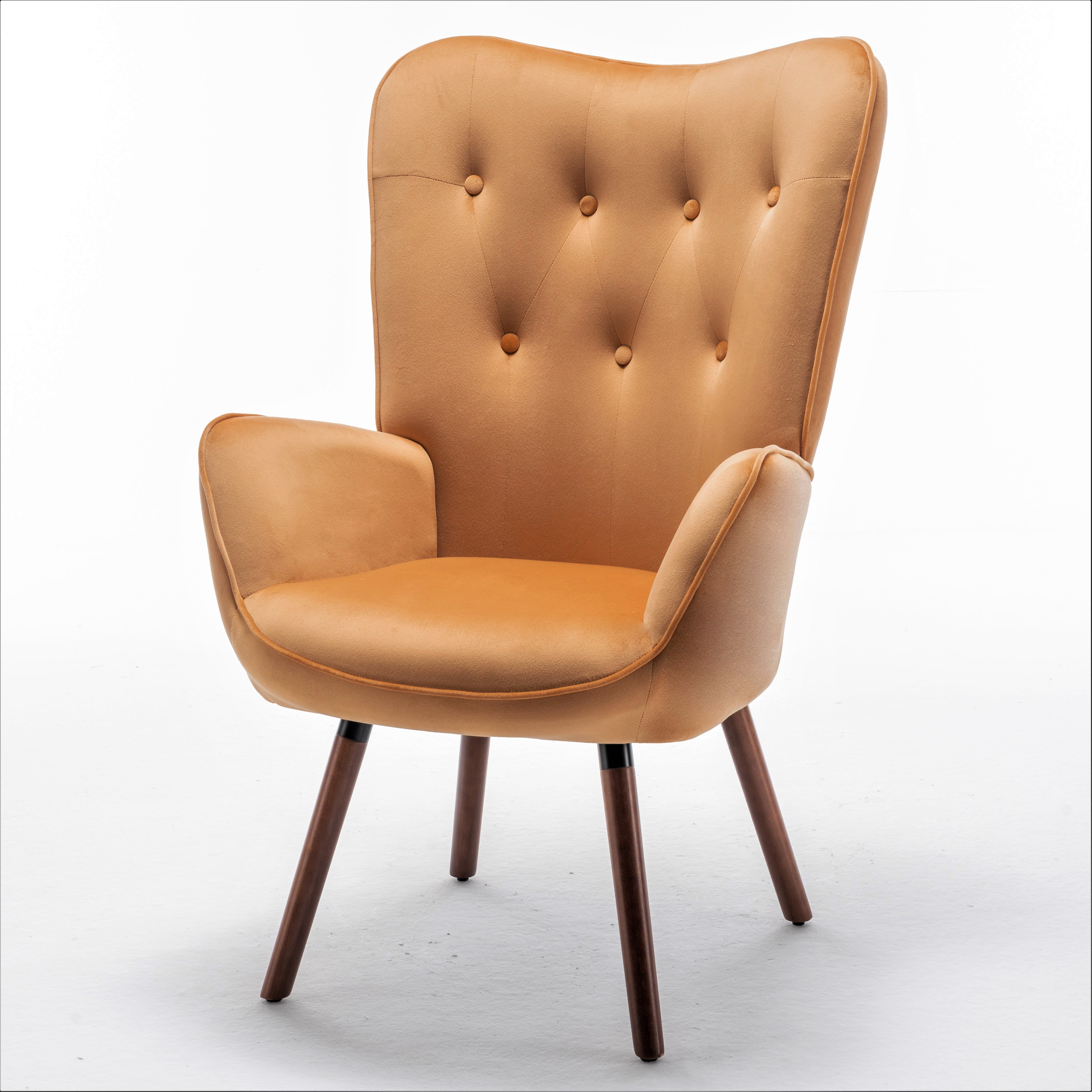 Uspridefurniture Kreedence 26.38" W Microfiber Wing Back Armchair, Muster Yellow