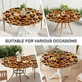 thumbnail image 7 of Gold and Black Of Leopard Print Round Fitted Tablecloth with Elastic Edge,Dining Table Cover Waterproof,Outdoor Round Tablecloth for Camping,Dining,Indoor and Outdoor, 7 of 7