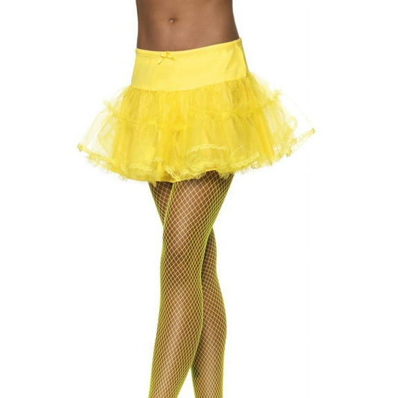 Smiffy's Costumes Neon Yellow Layered Tulle Petticoat Under Skirt Costume Accessory