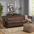 thumbnail image 2 of YYAo Modern Living Room 3 Seater Dark Brown Recliner Sofa, Space Spring Cushion and Solid Wood Frame Easy to Install (Dark Brown), 2 of 13