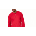 thumbnail image 3 of FAMILY PJs Sets Red Flannel Drawstring Solid Long Sleeve Round Neck T-Shirt Straight leg Sleepwear  Size M, 3 of 5
