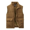 thumbnail image 2 of Wancir Mens Sherpa Lined Puffer Vest Corduroy Winter Vests Warm Sleeveless Quilted Fleece Vest Jacket Outerwear, 2 of 9