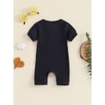 thumbnail image 4 of Caoirhny Newborn Baby Short Sleeve Romper Knit Ribbed Solid Color Cotton Jumpsuits One Piece O-Neck Button Pajamas Playsuit, 4 of 8