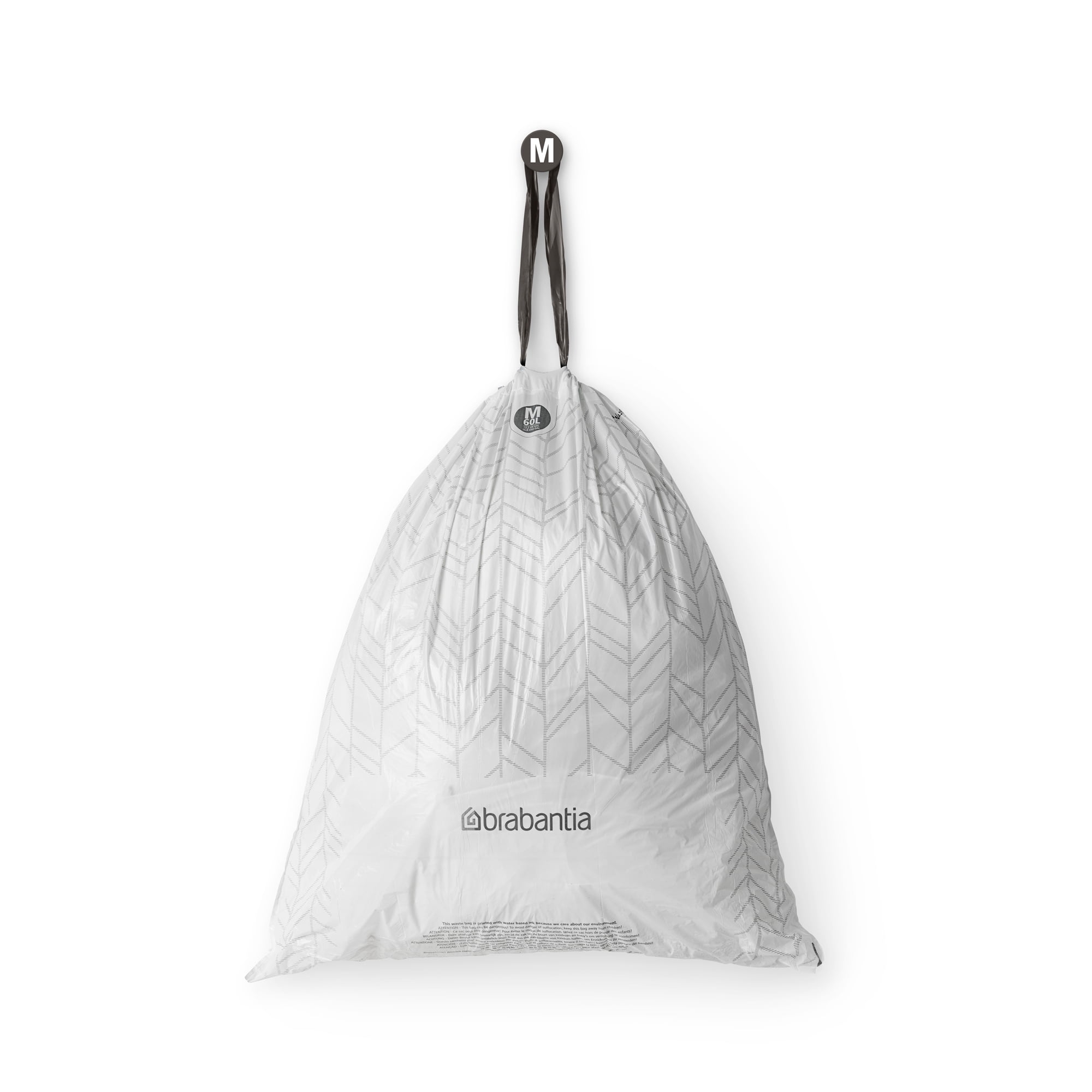 Brabantia PerfectFit Trash Bags, Code M, 16 gallon (60L), 120 Count
