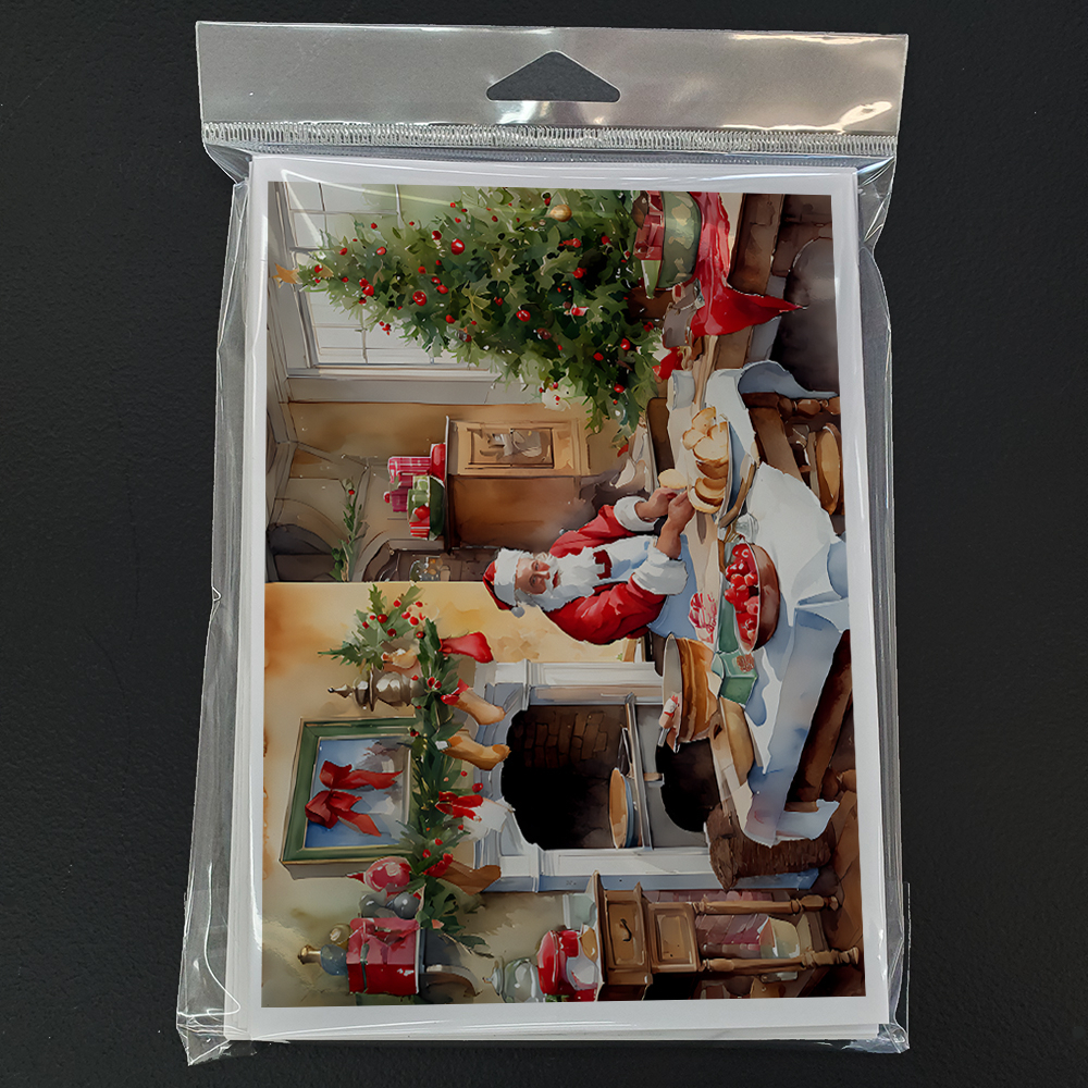 Cookies with Santa Claus Greeting Cards Pack of 8 7 in x 5 in