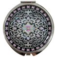 thumbnail image 1 of Nacreh Maquillaje portátil compacto espejo de doble aumento cosmético plegable estilo de bolsillo diseño único de nácar (arabesque), 1 of 5