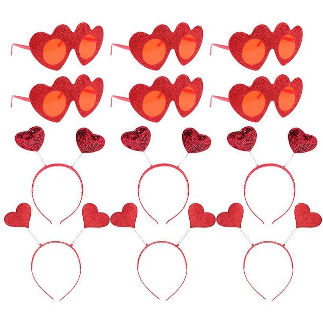 1 Set Valentine Party Glasses Headbands Valentine Glasses Party Favors Valentine Decorations