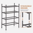 thumbnail image 4 of STORAGE MANIAC Zapatero expandible, zapatero apilable para armario, zapatero pequeño organizador para entrada, zapatero ajustable para garaje, zapatero para puerta delantera, zapatero de metal, negro, 4 of 5