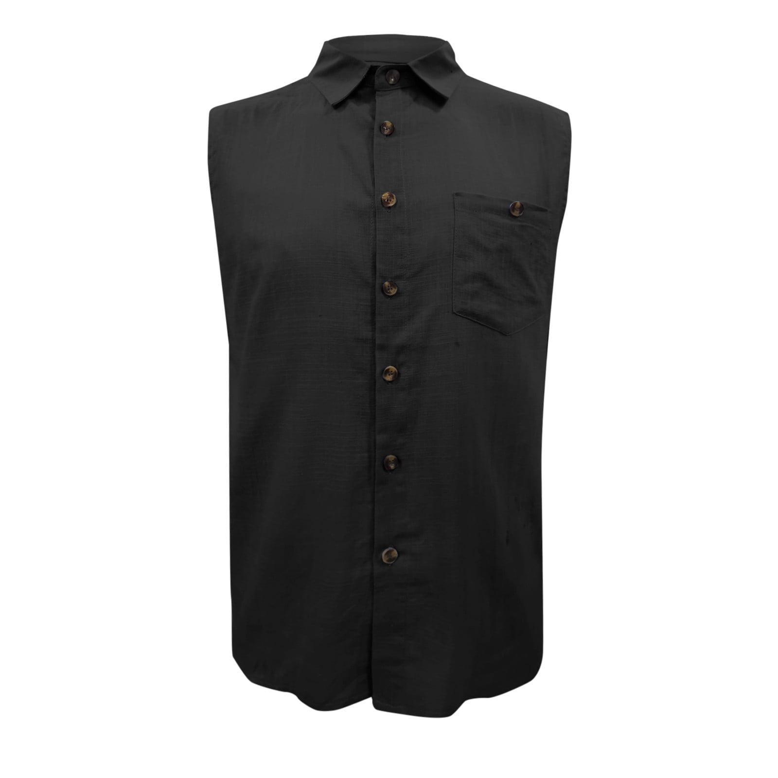 Mens Shirt Adult Male Non Wrinkle Dress Shirts Men Men Spring Summer Top  Shirt Casual V Neck Shirt Sleeveless Shirt Fashion Pocket Clothes(Black,XL)  - Walmart.ca