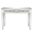 thumbnail image 4 of Hassch 2-Drawers Mirrored Computer Desk Dressing Table for Bedroom, Silver, 4 of 10