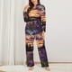 thumbnail image 2 of Fotbe Starry Night Purple Irises Conjunto de Pijama de Manga Larga para Mujer con Estampado, Ropa de Dormir de 2 Piezas, Conjunto de Casa Suave y Cómodo con Bolsillos-XX-Large, 2 of 7