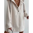 thumbnail image 2 of FAROOT Women Drawstring Hoodies Sweatshirts Solid Color Loose Pullovers, 2 of 5